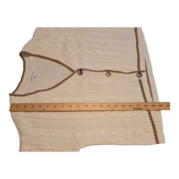 Derek Heart Preppy 90s Womens Cardigan Size Large White Cable Knit Academia NWT - Picture 12 of 12